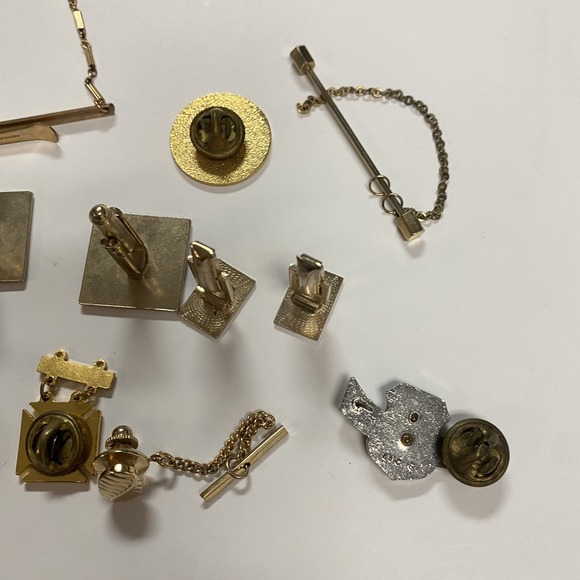 Vtg Junk Drawer Estate Lot Gentlemen's Jewelry American Clip Tie Pin Repair - Picture 7 of 8